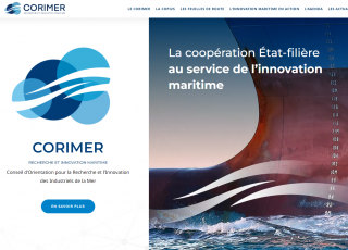 Visuel de la page d'accueil du site internet du Corimer